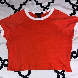 Forever 21 Red Short Sleeve Crop Top